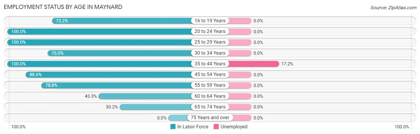 Employment Status by Age in Maynard