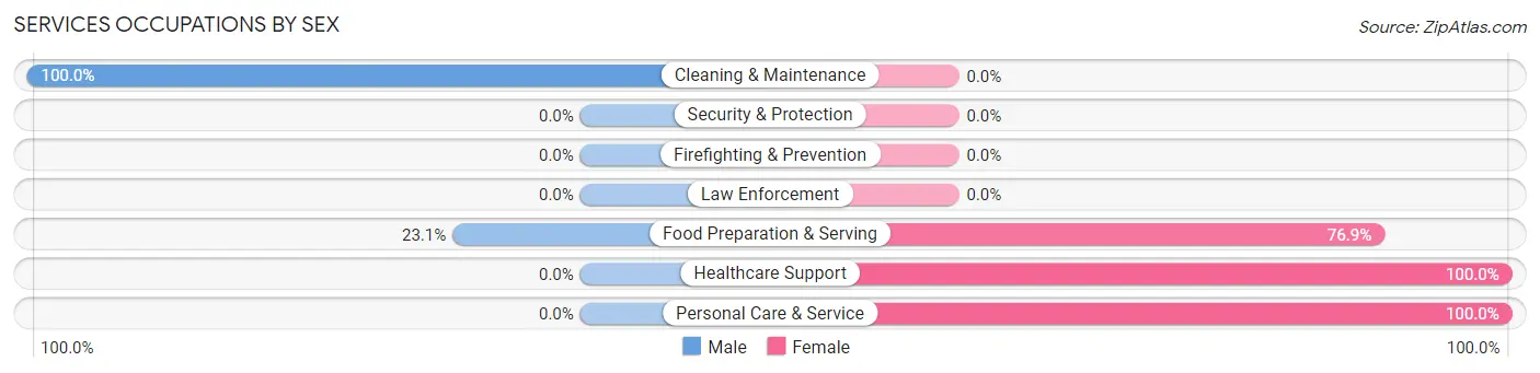 Services Occupations by Sex in Maynard