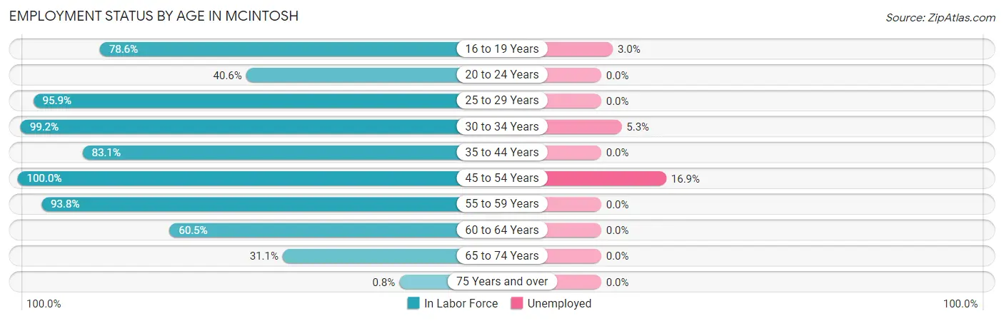 Employment Status by Age in Mcintosh