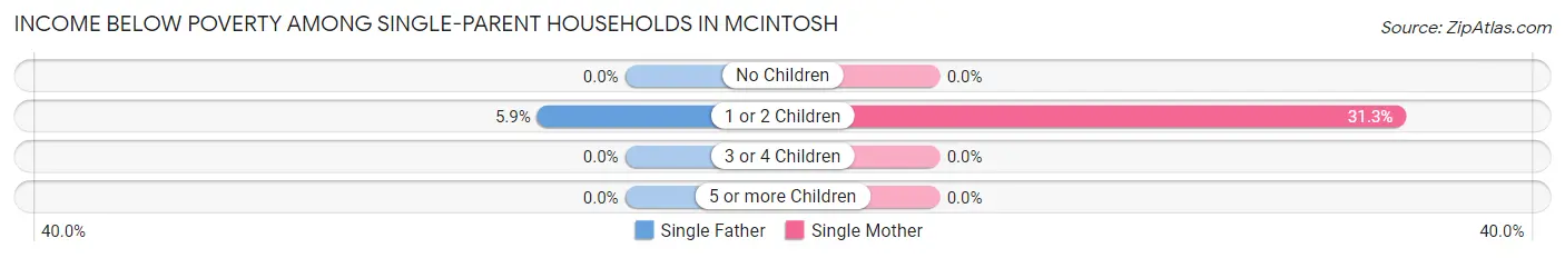 Income Below Poverty Among Single-Parent Households in Mcintosh