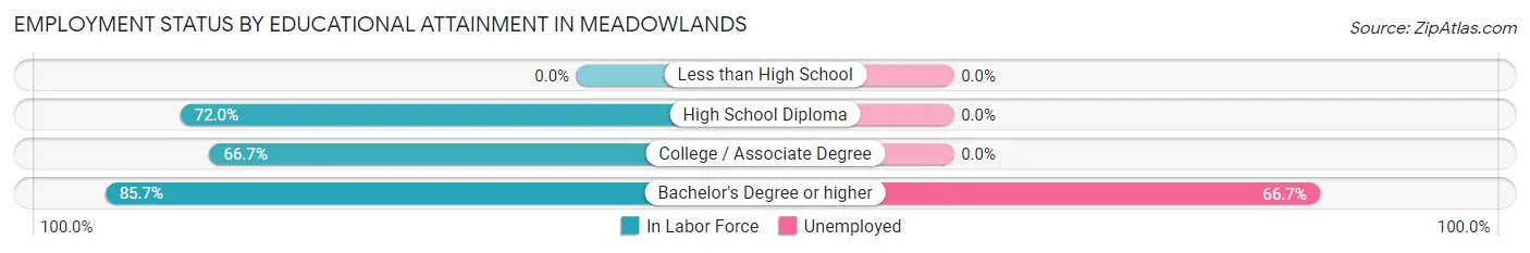 Employment Status by Educational Attainment in Meadowlands