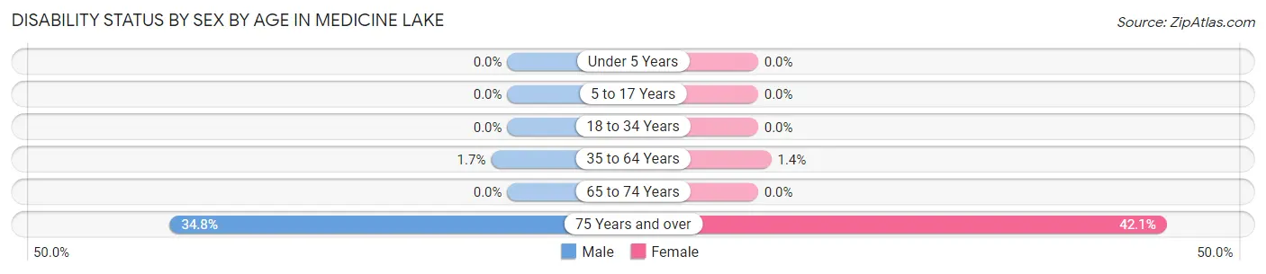 Disability Status by Sex by Age in Medicine Lake