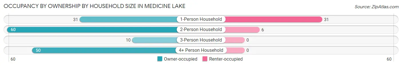 Occupancy by Ownership by Household Size in Medicine Lake