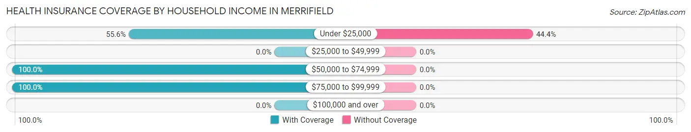 Health Insurance Coverage by Household Income in Merrifield