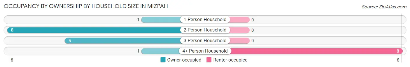 Occupancy by Ownership by Household Size in Mizpah