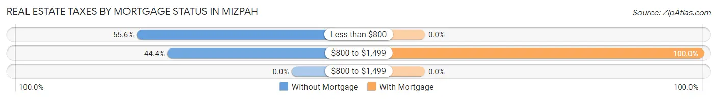 Real Estate Taxes by Mortgage Status in Mizpah