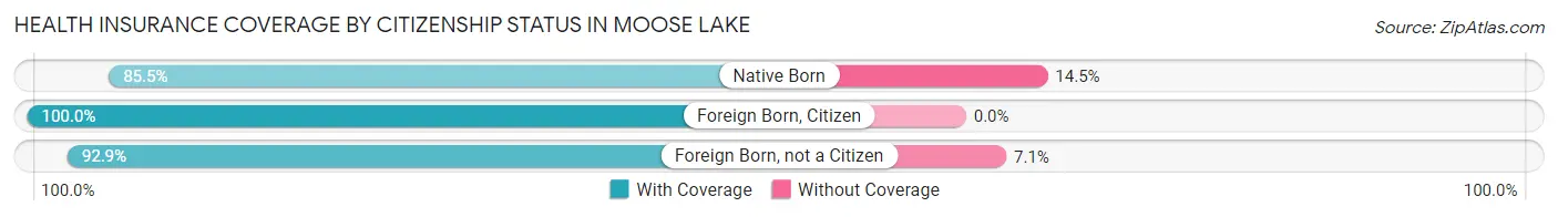 Health Insurance Coverage by Citizenship Status in Moose Lake