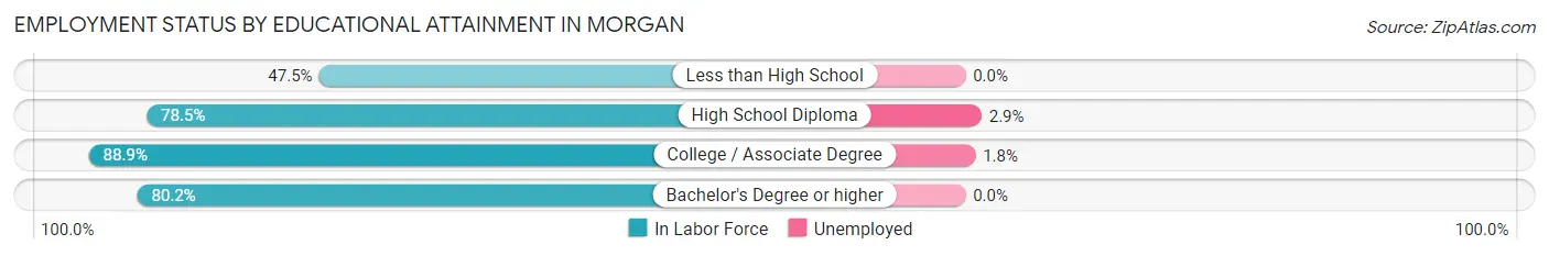 Employment Status by Educational Attainment in Morgan