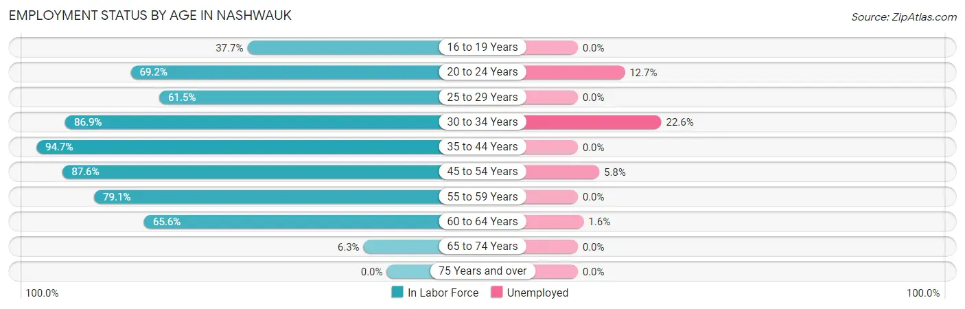 Employment Status by Age in Nashwauk