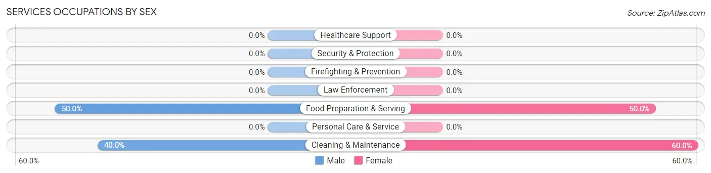 Services Occupations by Sex in Nerstrand