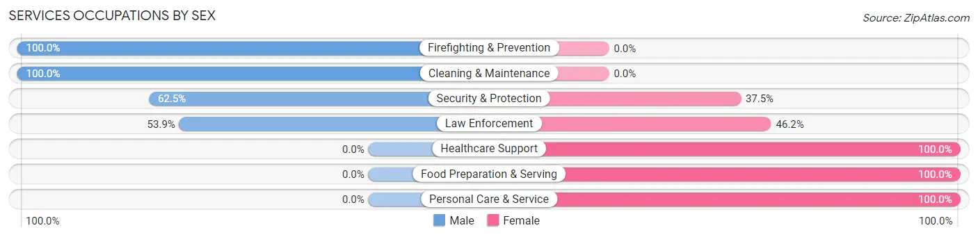Services Occupations by Sex in New Richland