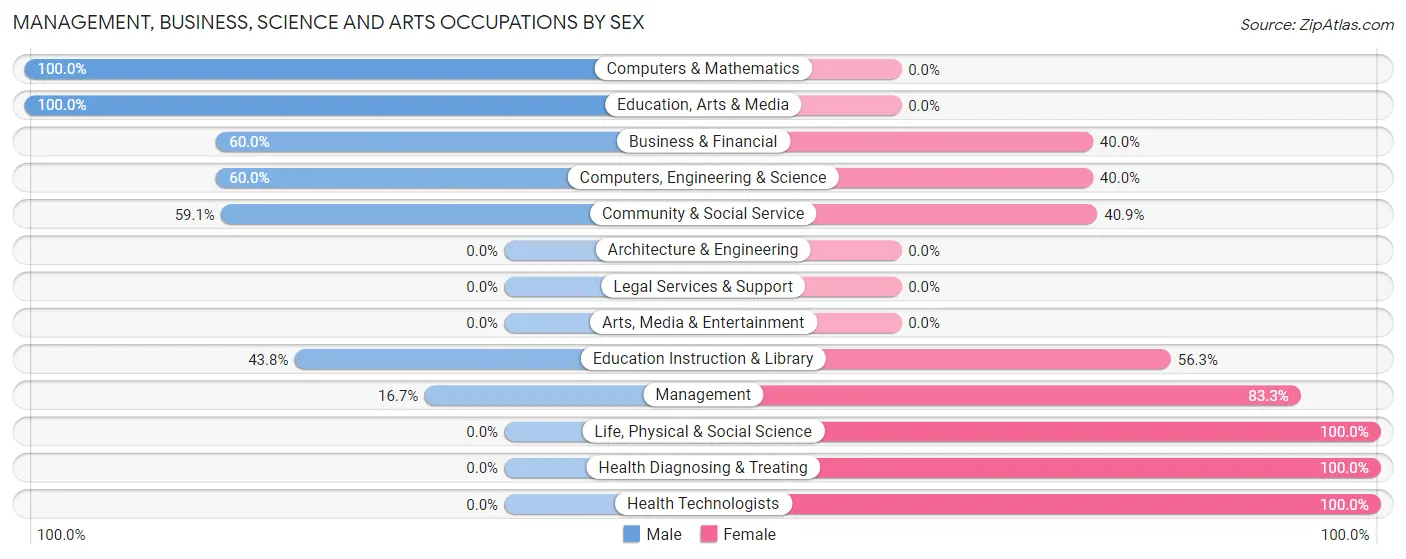 Management, Business, Science and Arts Occupations by Sex in Newfolden
