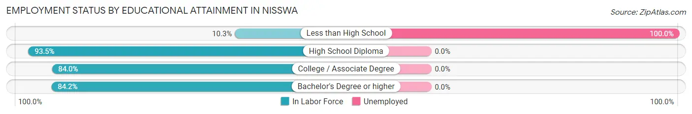 Employment Status by Educational Attainment in Nisswa
