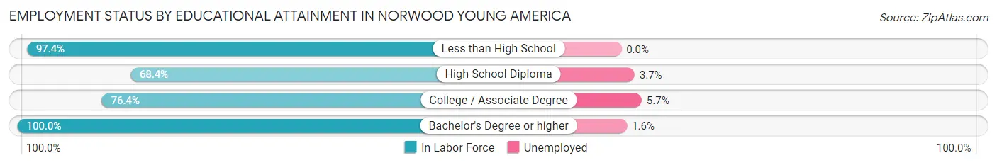 Employment Status by Educational Attainment in Norwood Young America