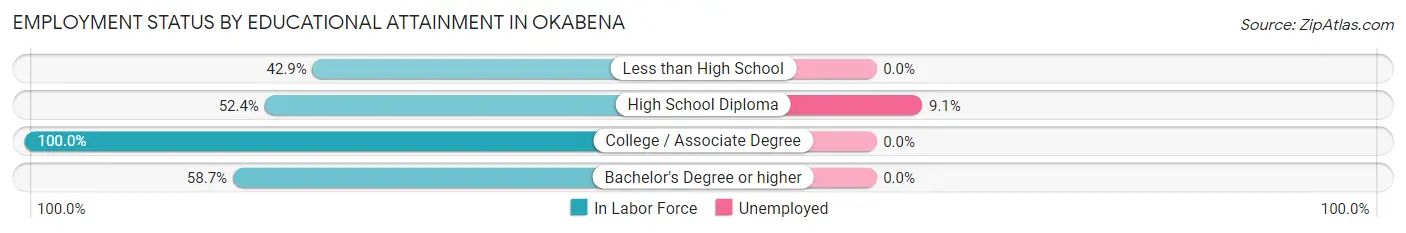 Employment Status by Educational Attainment in Okabena