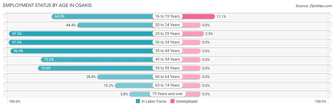 Employment Status by Age in Osakis