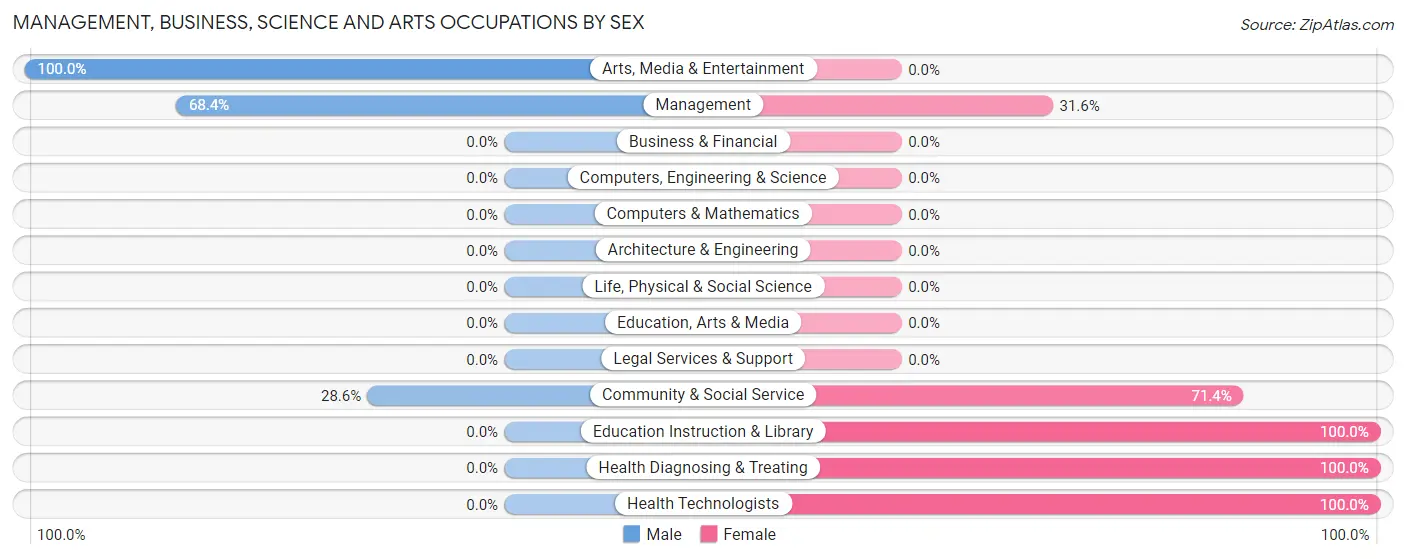 Management, Business, Science and Arts Occupations by Sex in Ostrander