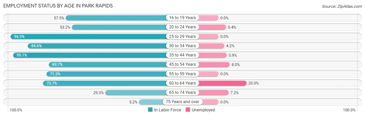 Employment Status by Age in Park Rapids