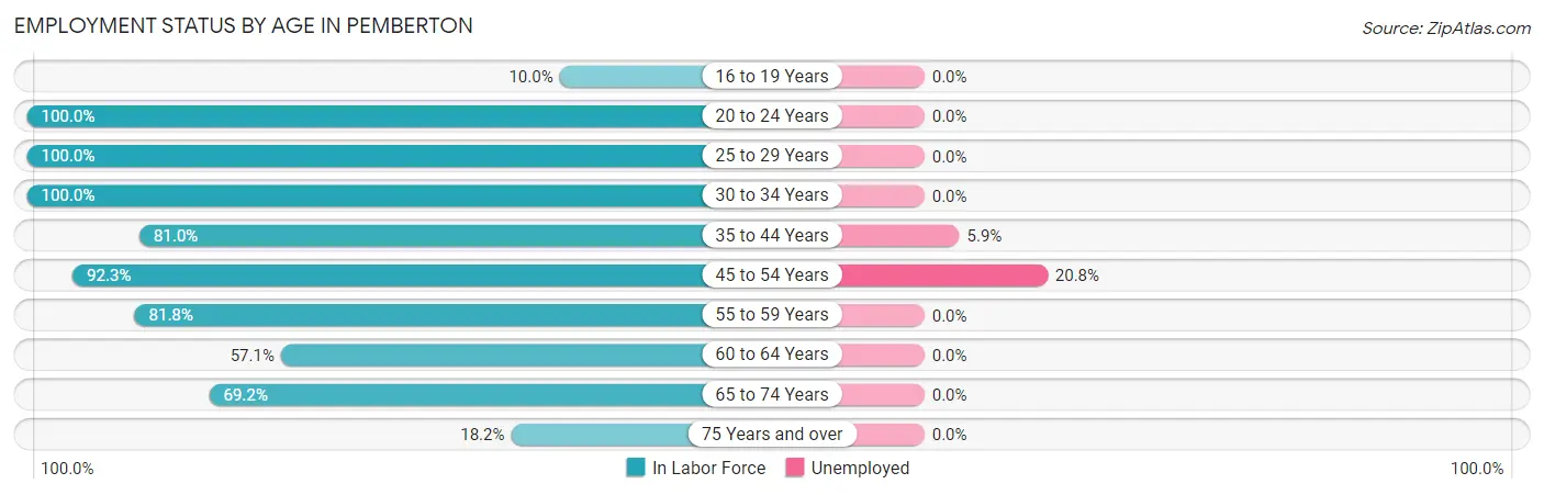 Employment Status by Age in Pemberton