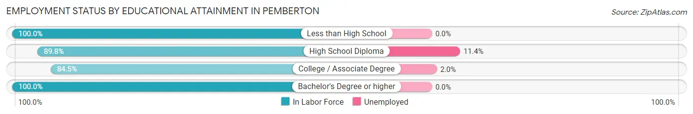 Employment Status by Educational Attainment in Pemberton