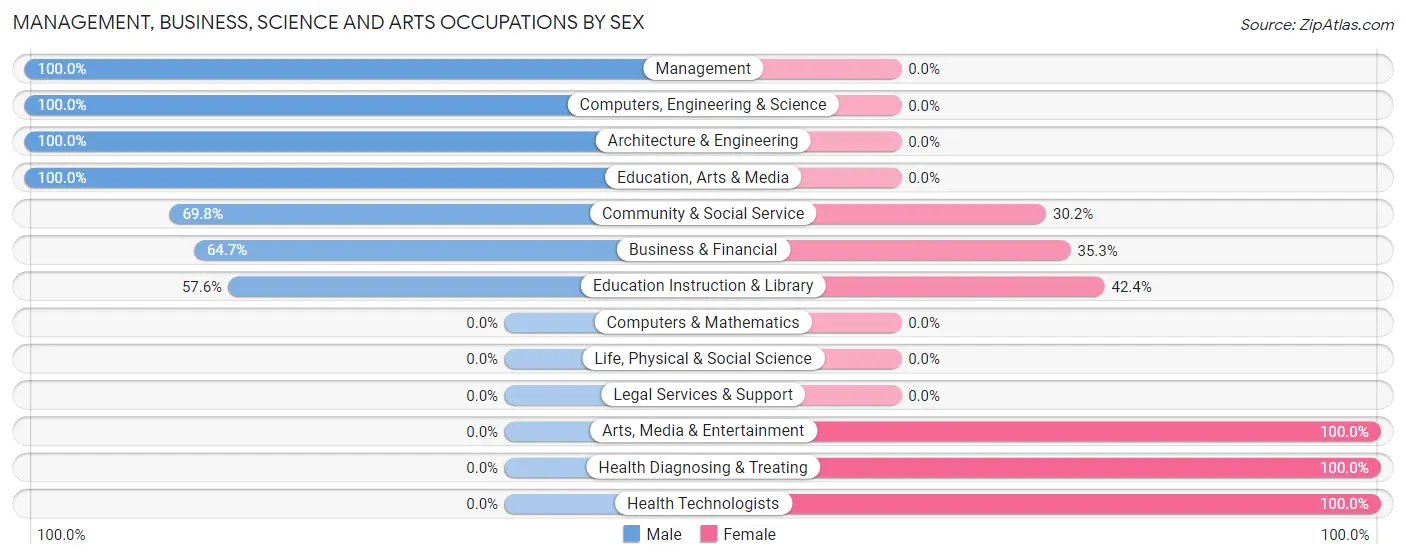 Management, Business, Science and Arts Occupations by Sex in Perham