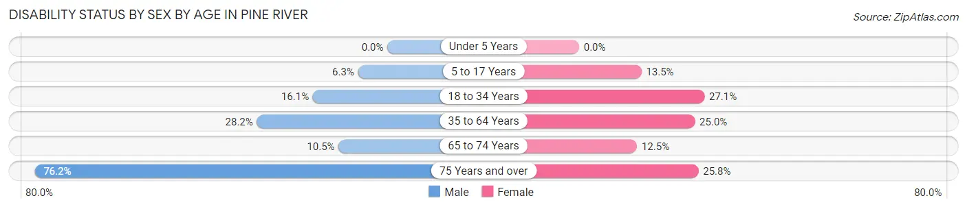 Disability Status by Sex by Age in Pine River