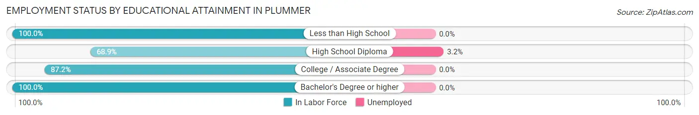 Employment Status by Educational Attainment in Plummer