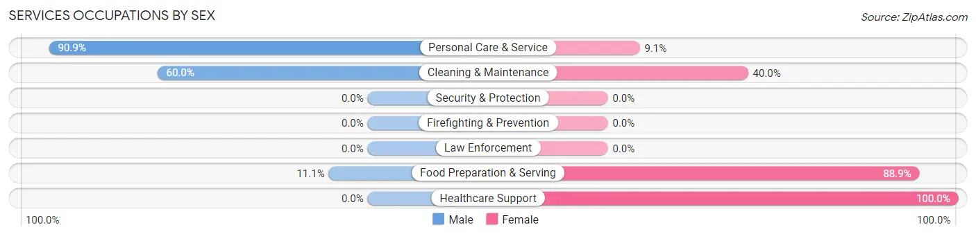 Services Occupations by Sex in Remer