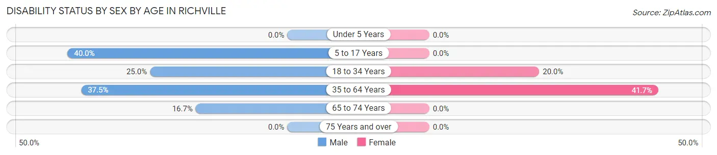 Disability Status by Sex by Age in Richville