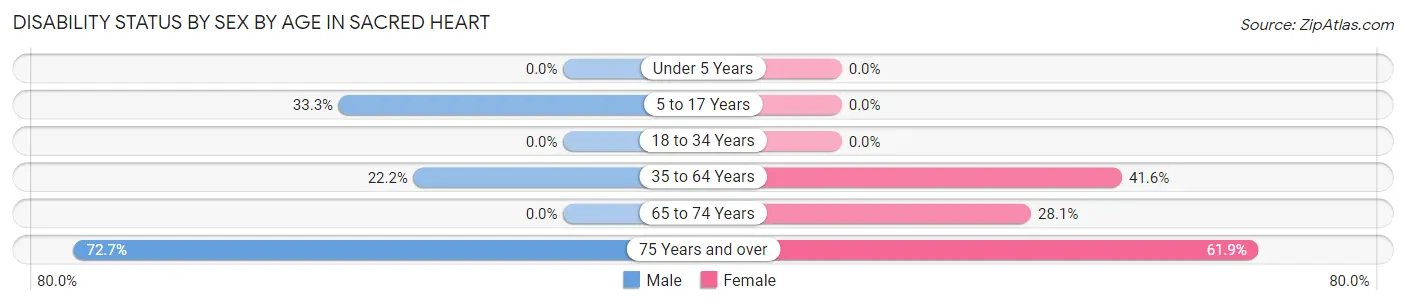 Disability Status by Sex by Age in Sacred Heart