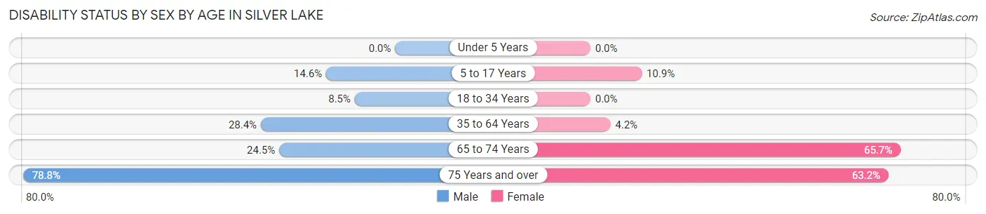 Disability Status by Sex by Age in Silver Lake