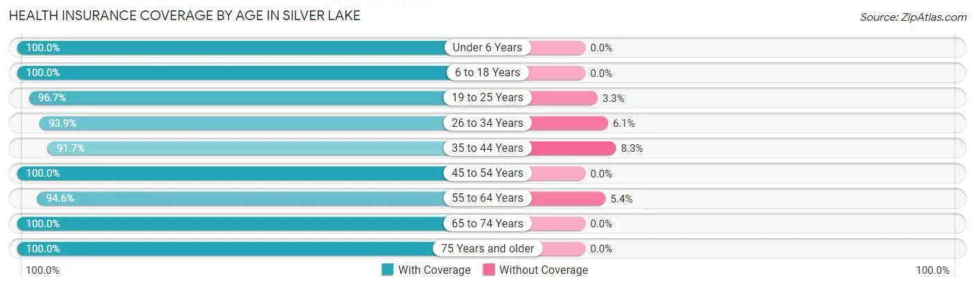 Health Insurance Coverage by Age in Silver Lake