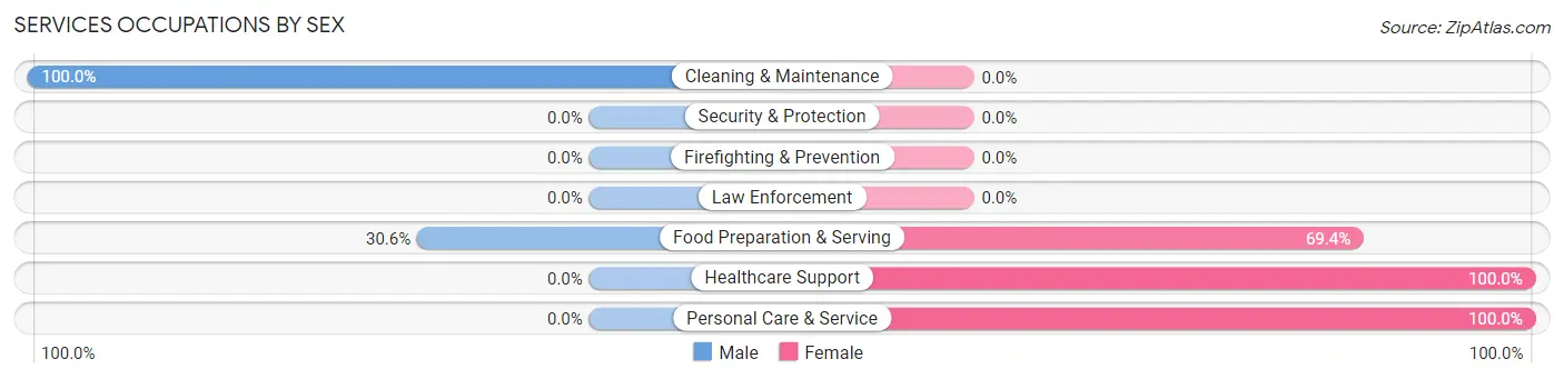 Services Occupations by Sex in Sleepy Eye