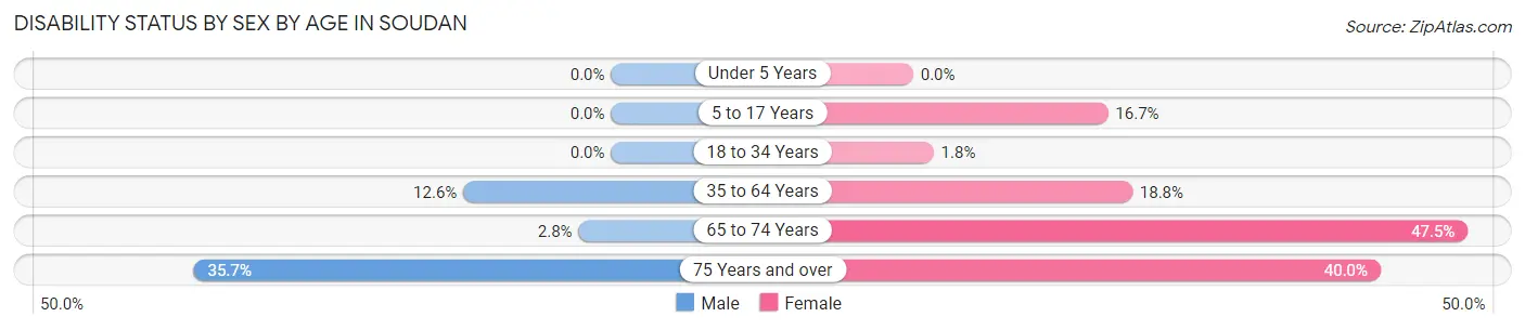 Disability Status by Sex by Age in Soudan