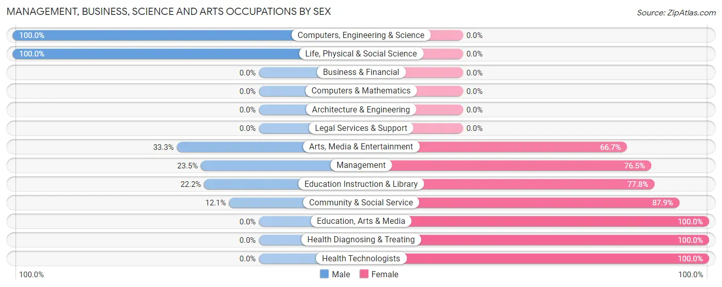 Management, Business, Science and Arts Occupations by Sex in Soudan