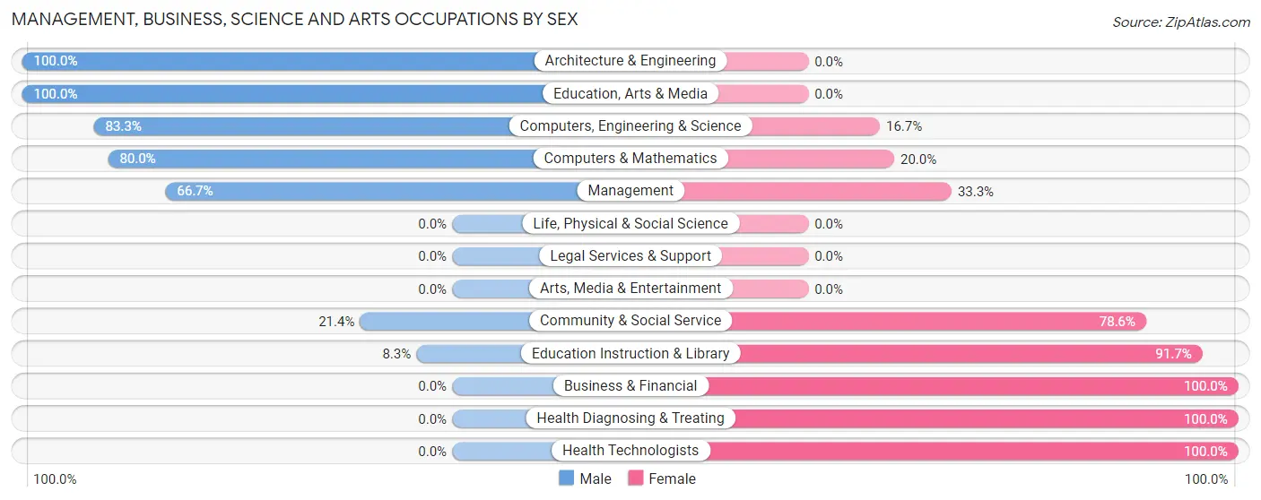 Management, Business, Science and Arts Occupations by Sex in St Martin