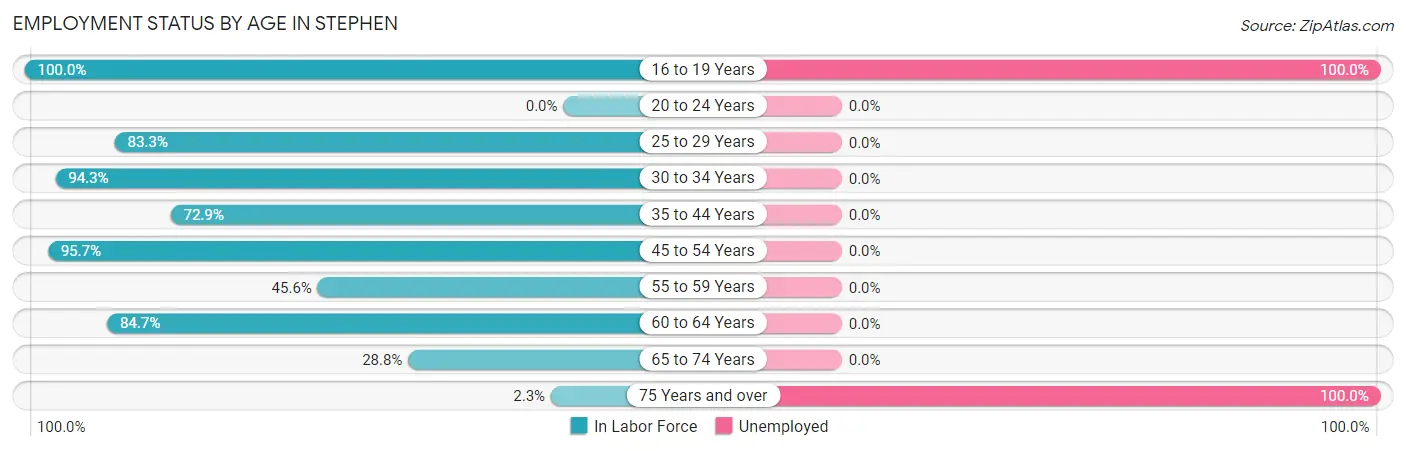 Employment Status by Age in Stephen