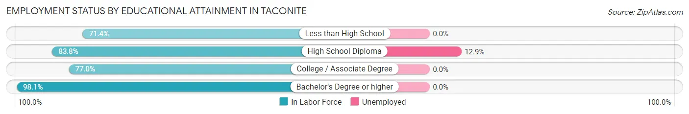 Employment Status by Educational Attainment in Taconite