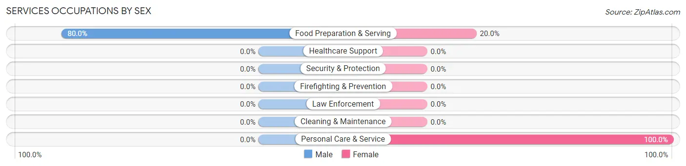 Services Occupations by Sex in Taunton