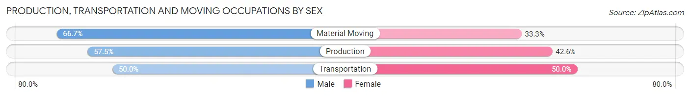Production, Transportation and Moving Occupations by Sex in Taylors Falls