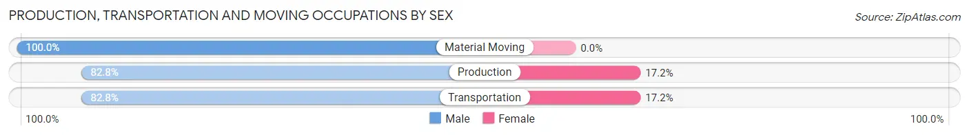 Production, Transportation and Moving Occupations by Sex in Tyler