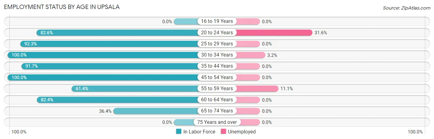 Employment Status by Age in Upsala