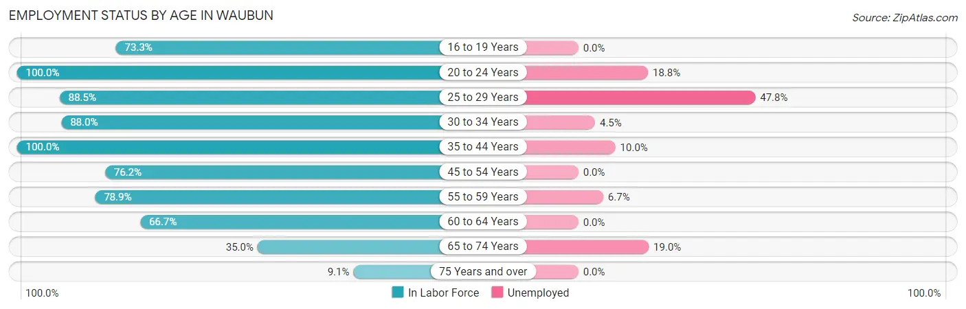 Employment Status by Age in Waubun