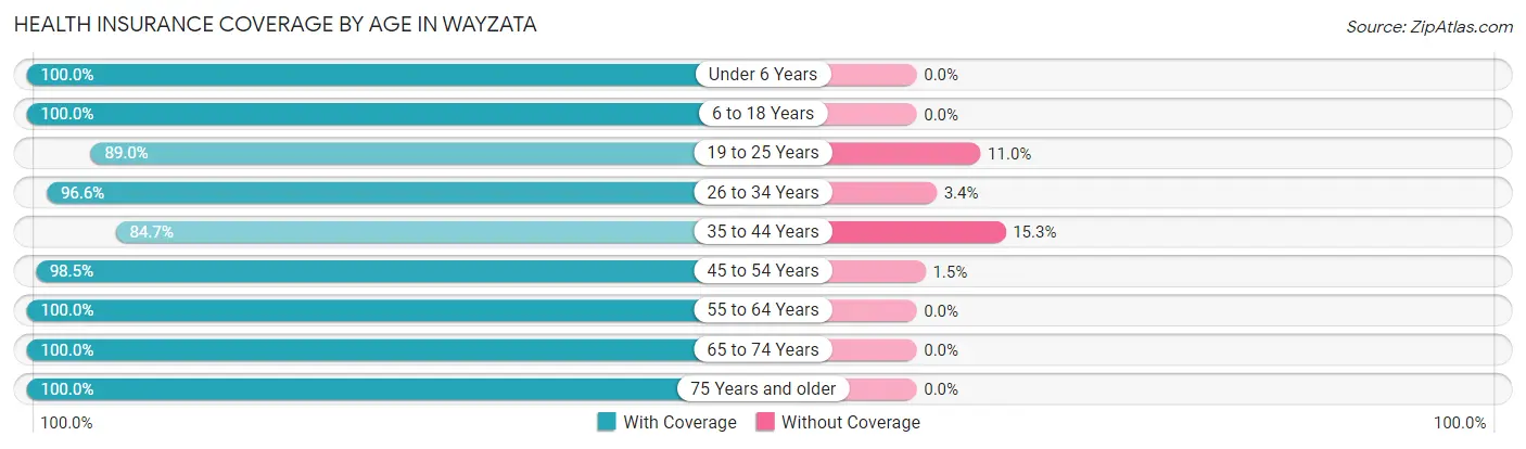 Health Insurance Coverage by Age in Wayzata