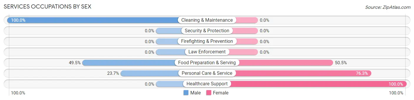 Services Occupations by Sex in Wayzata