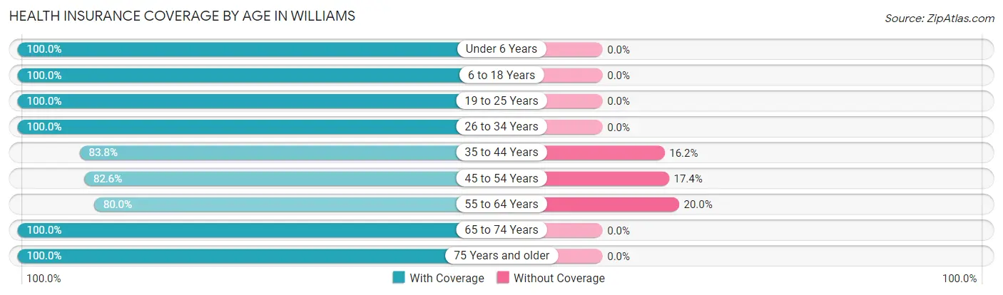 Health Insurance Coverage by Age in Williams