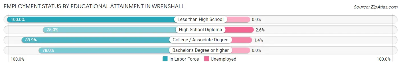 Employment Status by Educational Attainment in Wrenshall