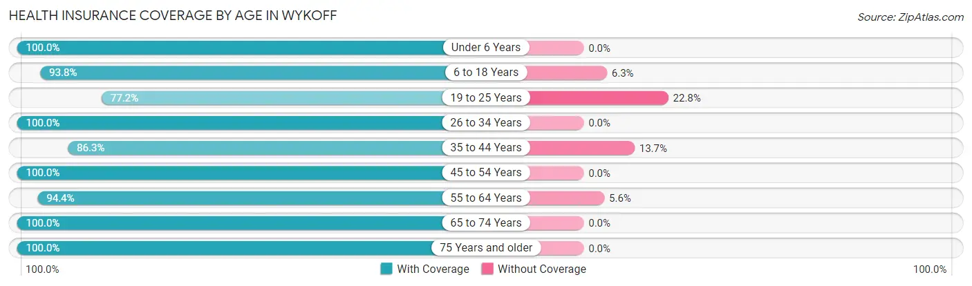 Health Insurance Coverage by Age in Wykoff