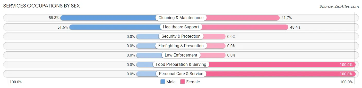 Services Occupations by Sex in Wykoff