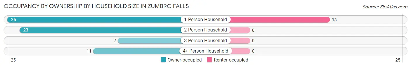 Occupancy by Ownership by Household Size in Zumbro Falls